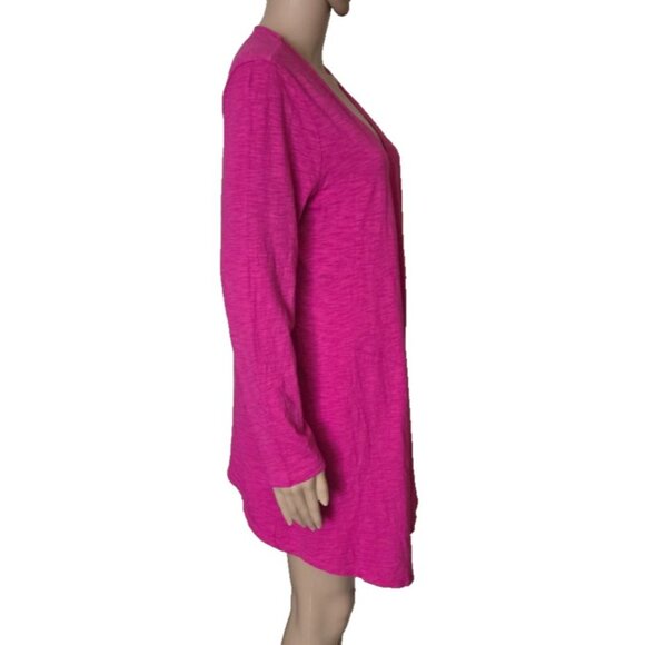 Chico's open front cotton blend pink open front Cardigan size 1 - Picture 2 of 4